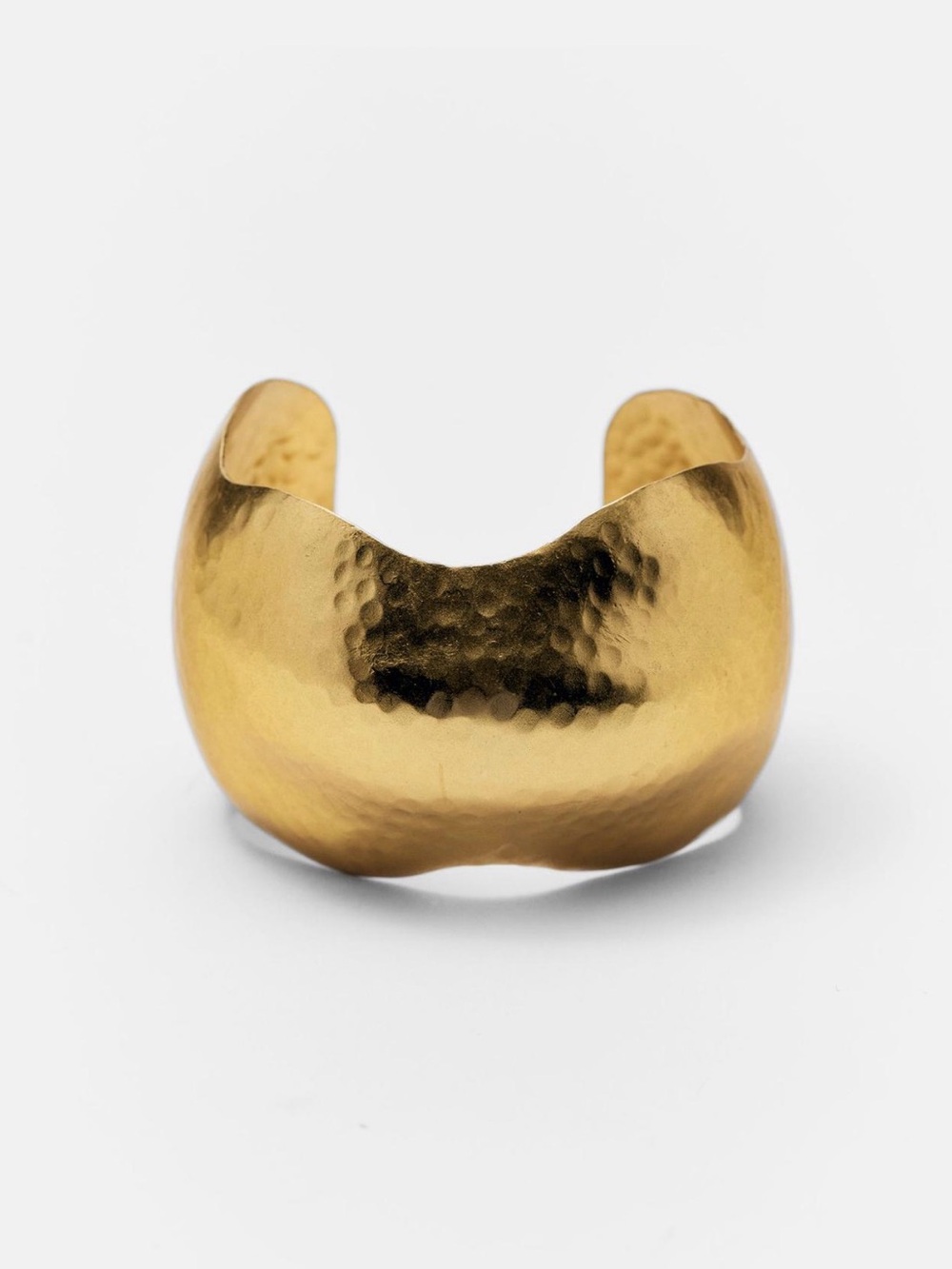 Pull&Bear Gold Hammered Open Cuff Bracelet